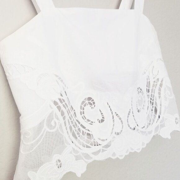 NEW Rag & Bone Clem Eyelet Embroidered Trim 100% Cotton Tank White $198 Sheer - Picture 16 of 16